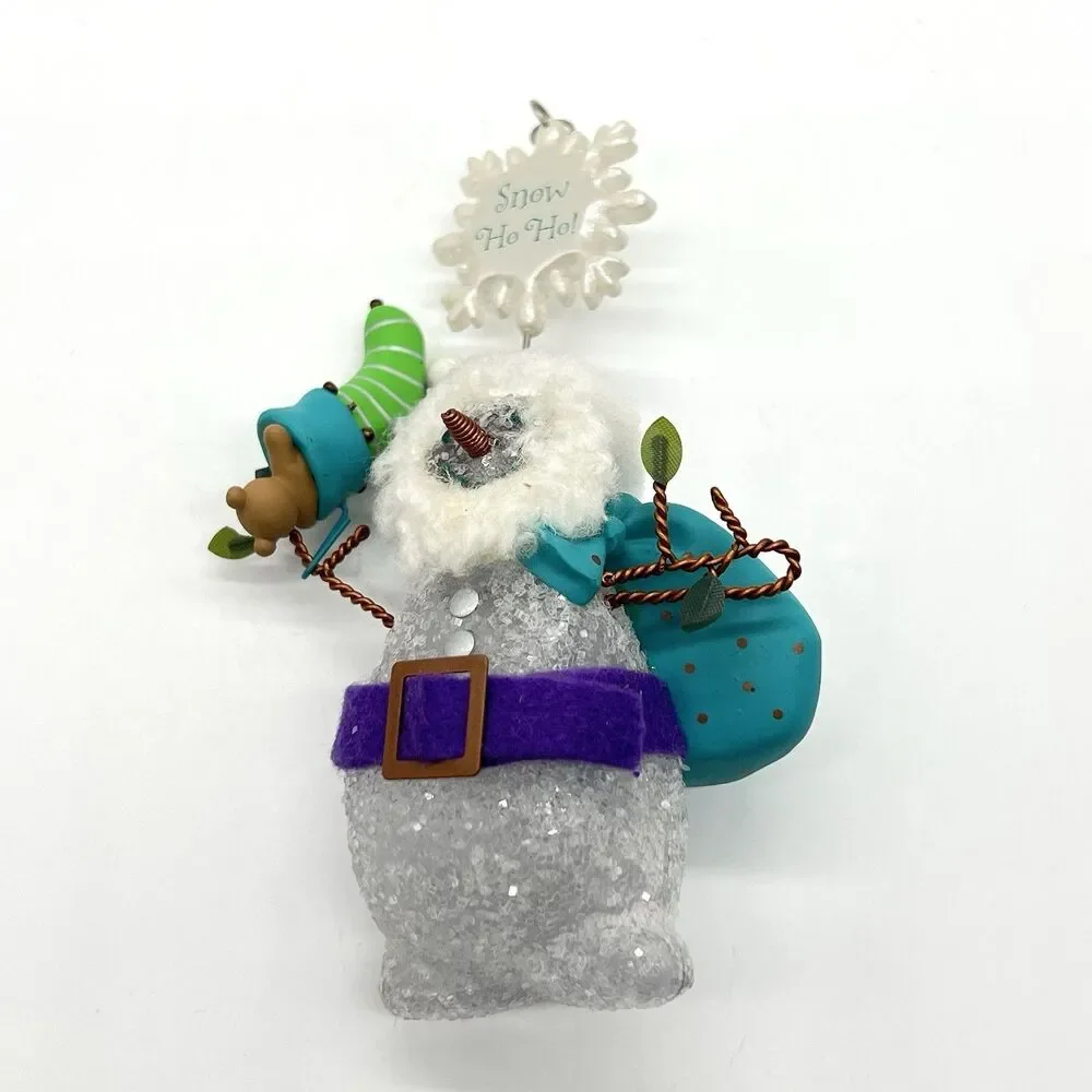 VTG Hallmark Keepsake 2003 Snowmans Land Christmas Ornament Set Glitter Clear x3